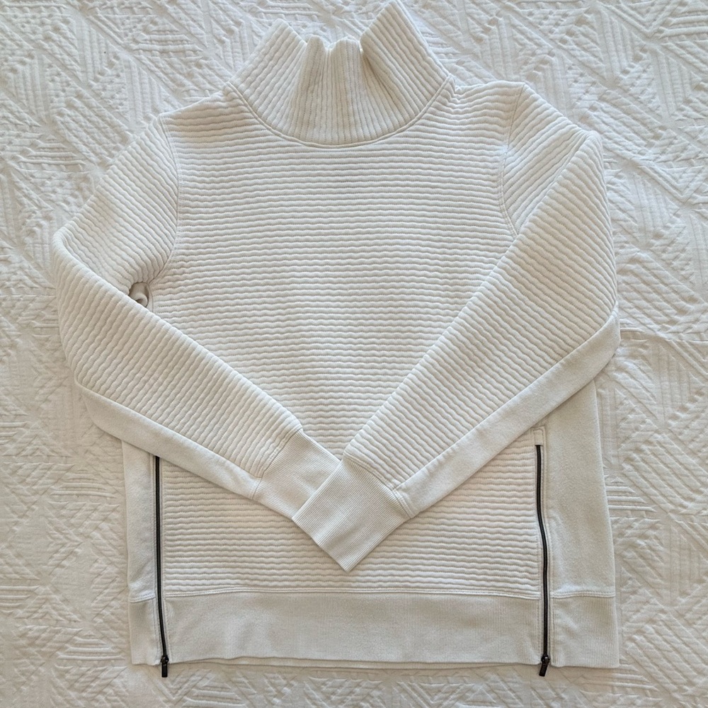 Target All in Motion Winter White Ribbed Turtleneck Sweater with Side Zips